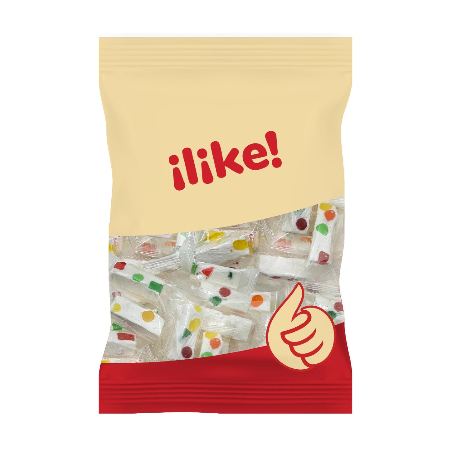 Jujube Nougat Candy with Fruit Jelly Pieces Individually Wrapped 11Ounce Pack About 30 Pieces