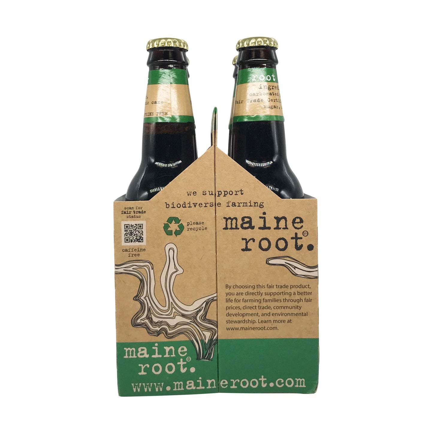 Maine Root Soda Root Beer Sweeten 48 fl oz 4 ct