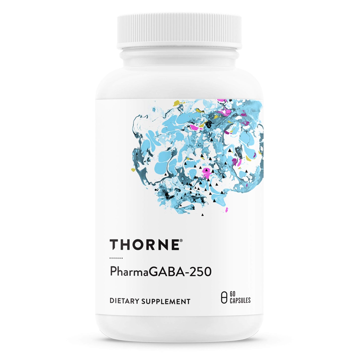 THORNE PharmaGABA-250 - GABA Supplement - 250 mg Natural Source Gamma-Aminobutyric Acid - Promotes a Calm, Relaxed, Focused State of Mind* - 60 Capsules