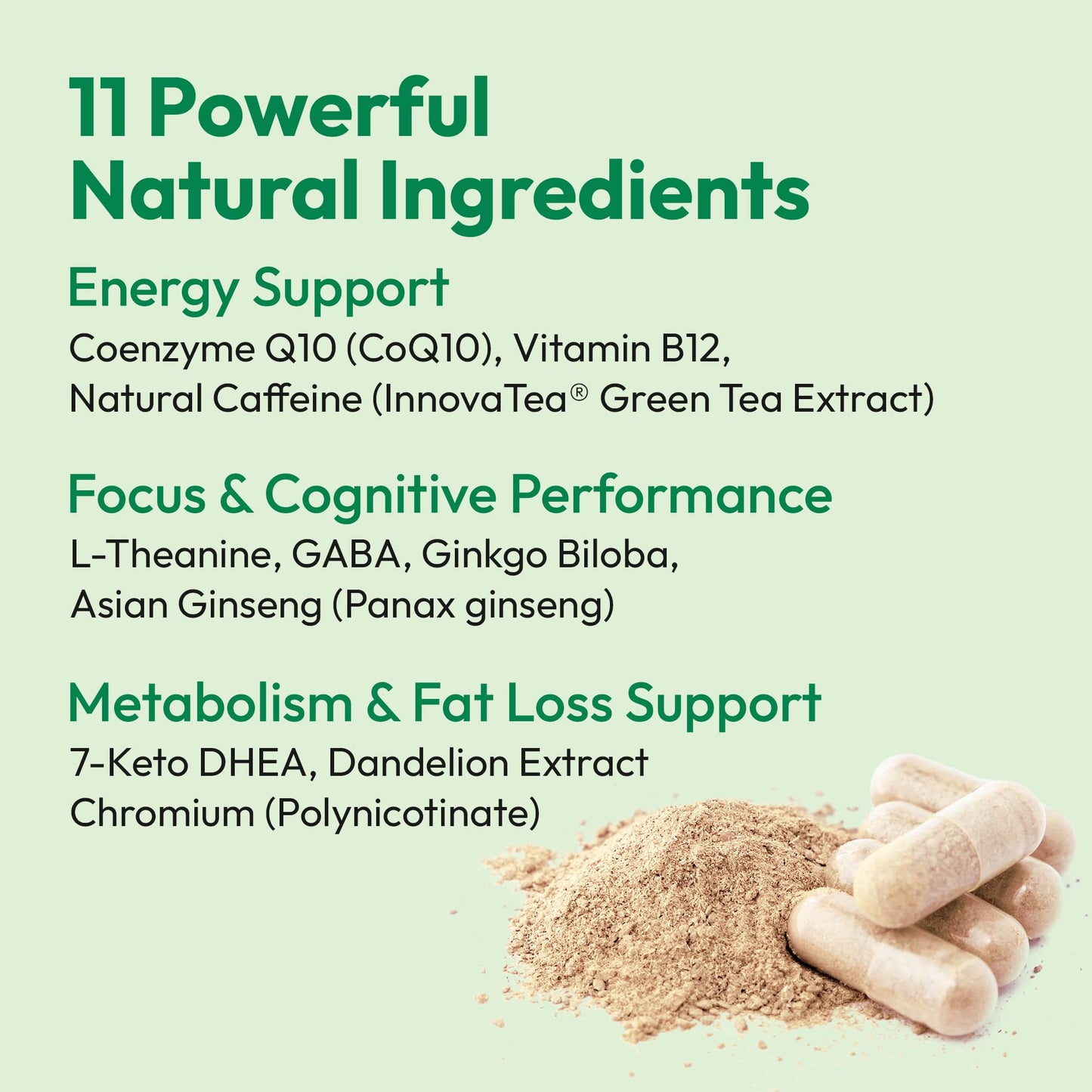 Mida Health Daily Boost | 3-in-1 Energy, Focus & Fat Loss Support | Natural Caffeine, Ginseng, Ginkgo Biloba, CoQ10, 5-MTHF, 7-Keto DHEA | 30 Servings