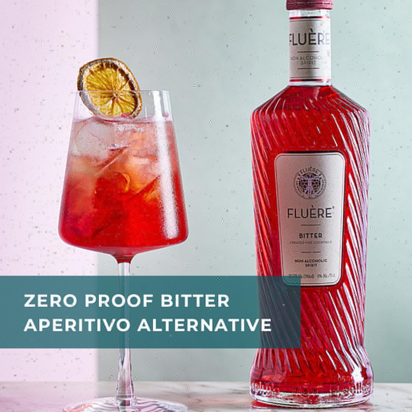 FLUÈRE BITTER  Non Alcoholic Aperitivo Bittersweet Liqueur Alternative  Award Winning NonAlcoholic Spirit  Ideal for NonAlcoholic Cocktails