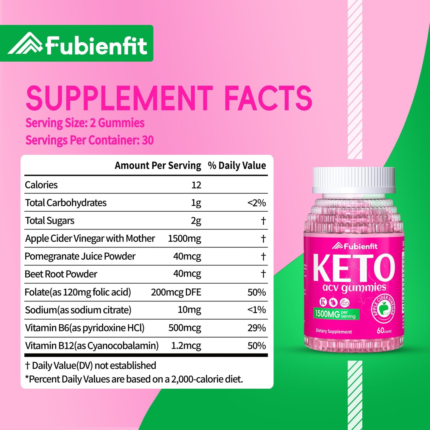 Keto ACV Gummies Advanced Formula 1500MG Keto Gummies Apple Cider Vinegar Formulated with Pomegranate Beet Juice Powder B12 Vegan Non GMO 60 Gummys