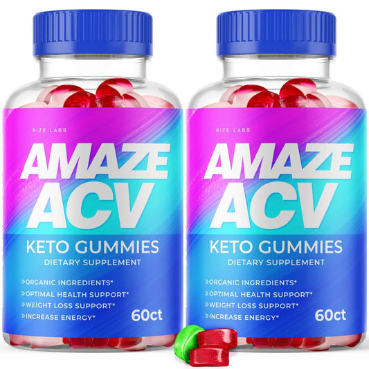 rize labs - Amaze ACV Keto Gummies for Weight Loss - Organic Keto Apple Cider Vinegar Gummies, Helps to Increase Energy (120 Gummies) (Pack of 2)