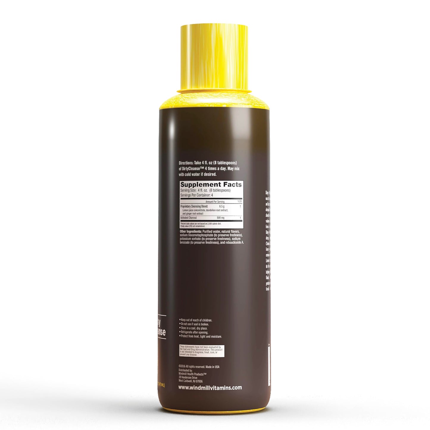 Dirty Cleanse Lemon Detox with Volcanic Charcoal with Ginger and Dandelion Extract, 4 servings