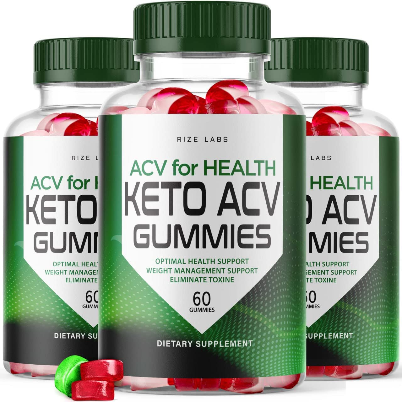 rize labs - ACV for Health Keto ACV Gummies - Apple Cider Vinegar Gummies for Weight Loss, an Advanced Formula for Belly Fat Loss (180 Gummies) (Pack of 3)
