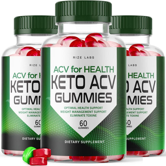 rize labs - ACV for Health Keto ACV Gummies - Apple Cider Vinegar Gummies for Weight Loss, an Advanced Formula for Belly Fat Loss (180 Gummies) (Pack of 3)