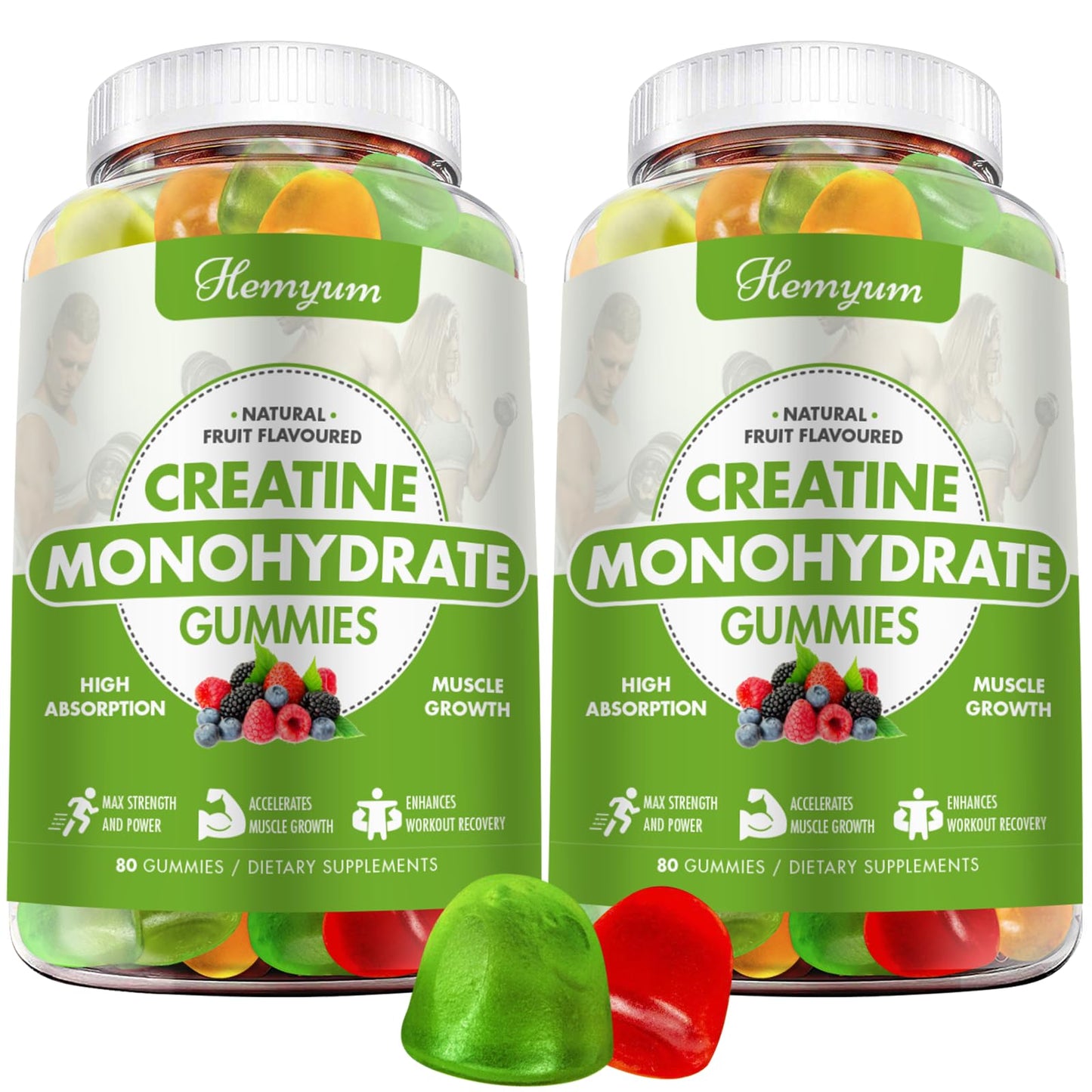 Creatine Monohydrate Gummies for Men & Women,160 Count Chewables Creatine for Enhanced Muscle Strength,Boost Focus and Endurance,Muscle Builder,L-Taurine + Vitamin B12,Vegan, Gluten-Free, Non-GMO