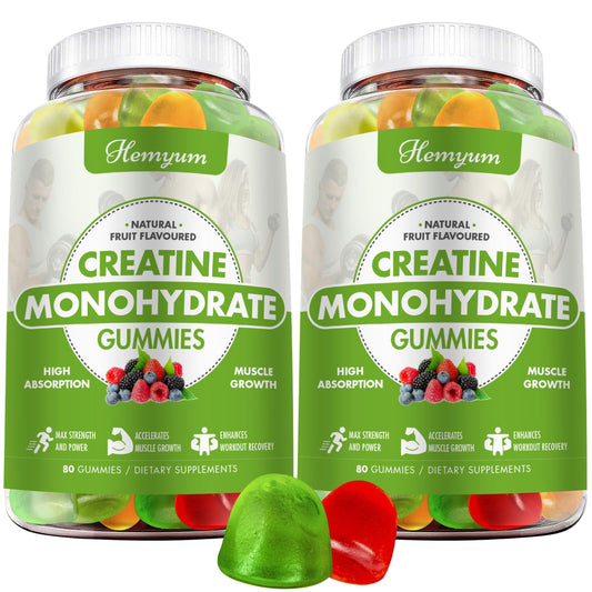 Creatine Monohydrate Gummies for Men & Women,160 Count Chewables Creatine for Enhanced Muscle Strength,Boost Focus and Endurance,Muscle Builder,L-Taurine + Vitamin B12,Vegan, Gluten-Free, Non-GMO