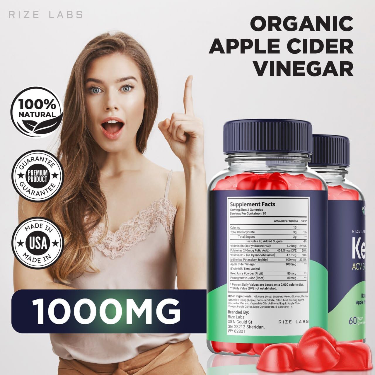 rize labs - Vital Ketogenic Keto Gummies for Advanced Weight Loss - Slimming Belly Fat Diet Gummy (300 Gummies)