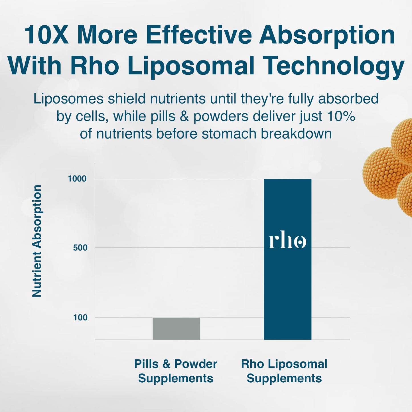 Rho Nutrition Liposomal Creatine Monohydrate - Ultra High Absorption Liquid Creatine Supplement - Promotes Lean Muscle Mass & Recovery, Supports Brain Function & Enhances Cellular Energy Production