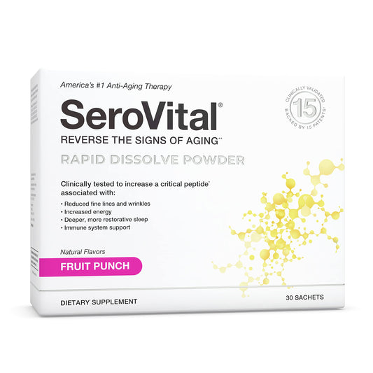 Serovital Rapid Dissolve Powder - Anti-Aging Supplement for Women, Skin Benefits, Energy and Better Sleep | 30 Day Supply - Fruit Punch