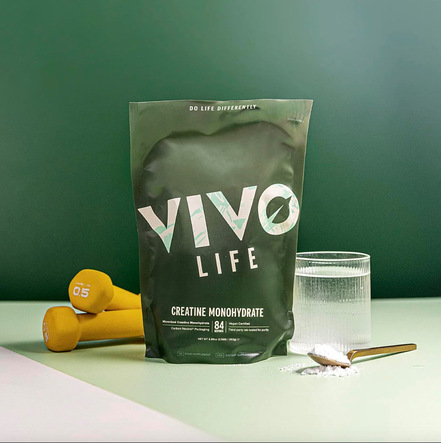 Vivo Life - Creatine Monohydrate Powder Micronised - Vegan, Unflavoured (8.8 oz, 84 Servings)
