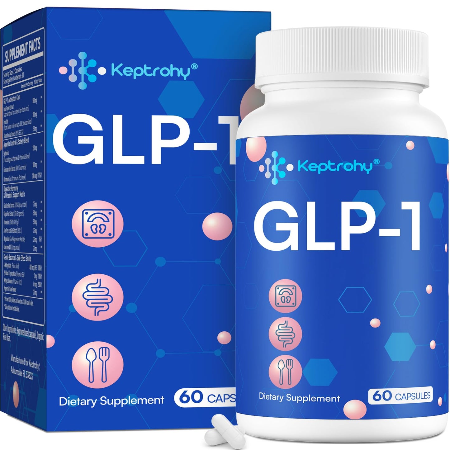 GLP-1 Support | Natural GLP 1 Supplement for Men & Women, Support GLP-1 Level Naturally, Take Before Meal, GLP Support Core with Synbiotics, Hops Extract, Daily GLP1 Boost - 1 Bottle