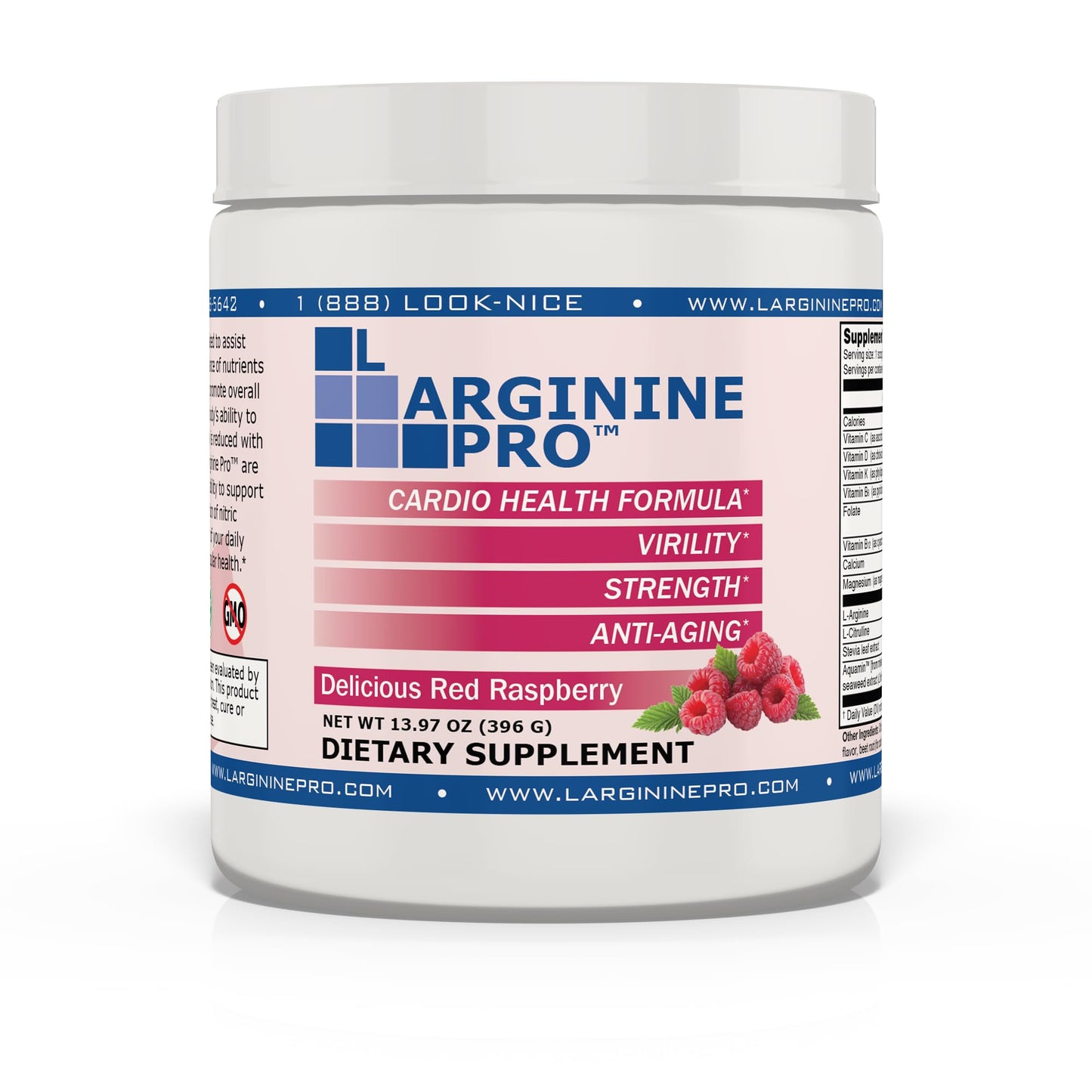 L-ARGININE PRO | 5,500mg L-Arginine Plus L-Citrulline 1,100mg Powder Drink Mix Supplement for Increased Nitric Oxide Production (30 Servings (Pack of 4), Orange & Raspberry)