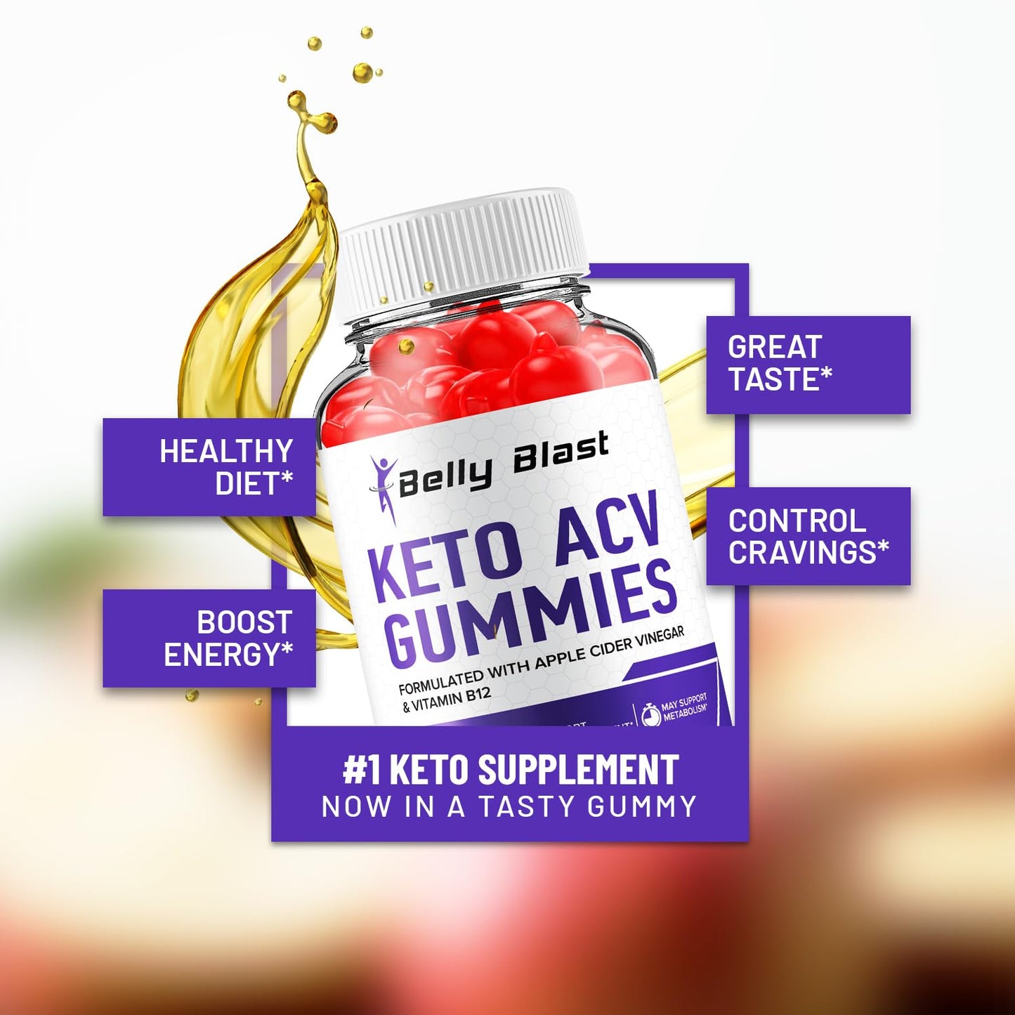 Belly Blast Keto ACV Gummies - Advanced Formula Belly Blast Keto Plus ACV Gummies Apple Cider Vinegar, Weight Management, BellyBlast ACV Dietary Supplement Reviews Men Women (60 Gummies)