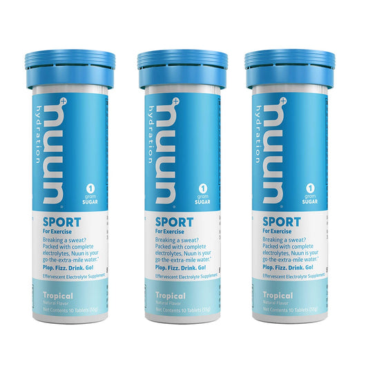 Nuun Active: Tropical Fruit Electrolyte Enhanced Drink Tabs (3 Tubes of 10 Tabs)