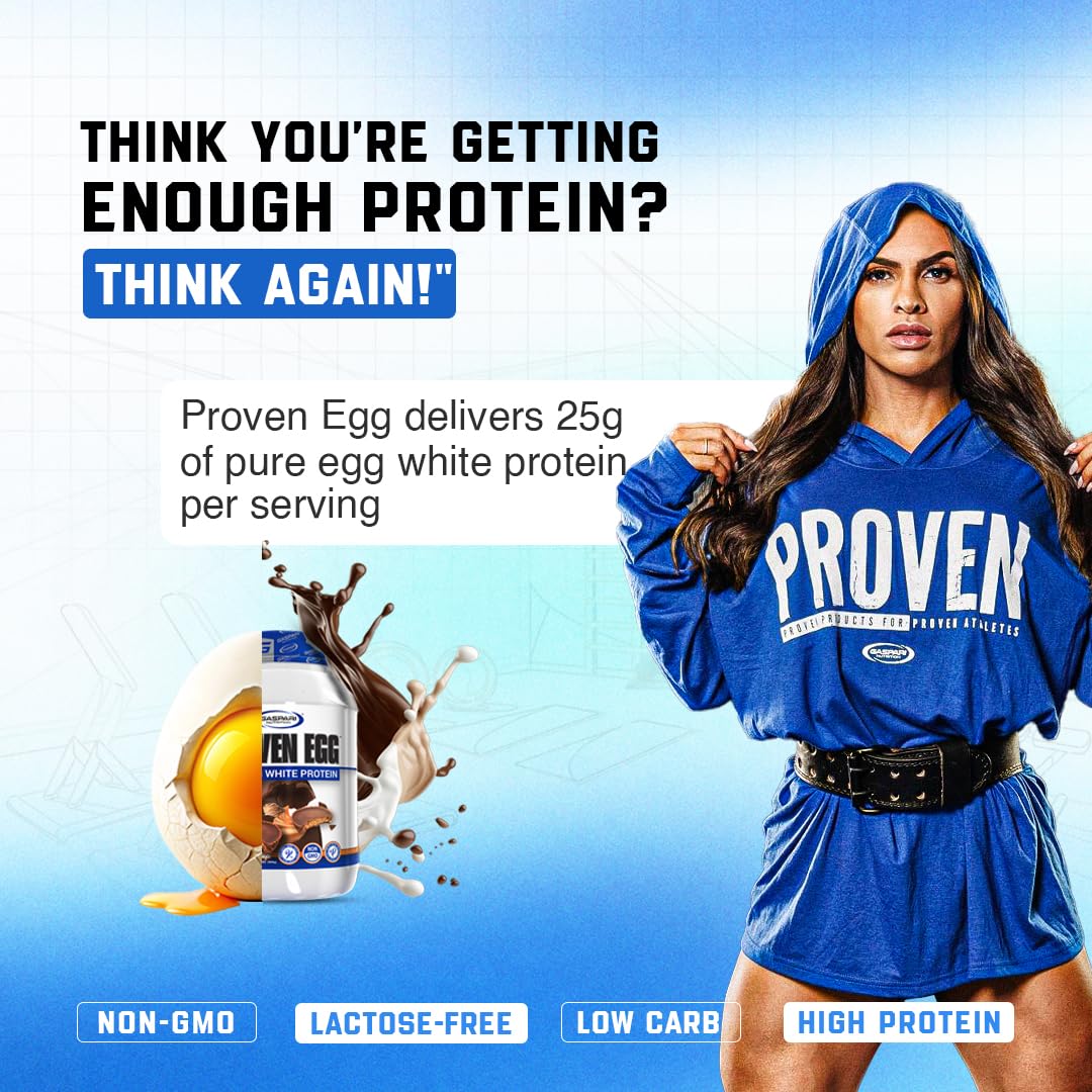 Gaspari Nutrition Proven Egg, 100% Egg White Protein, 25g Protein, Keto Friendly, Dairy and Lactose Free, Soy Free (1lb, Salted Caramel)