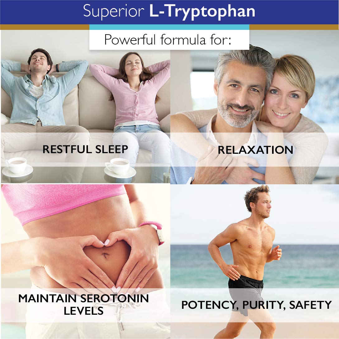 Superior Labs - Pure L-Tryptophan - 500mg, 120 Vegetable Capsules - Non-GMO Dietary Supplement for Restful Sleep & Relaxation - Supports Feelings of Well Being and Healthy Circulation Circulation