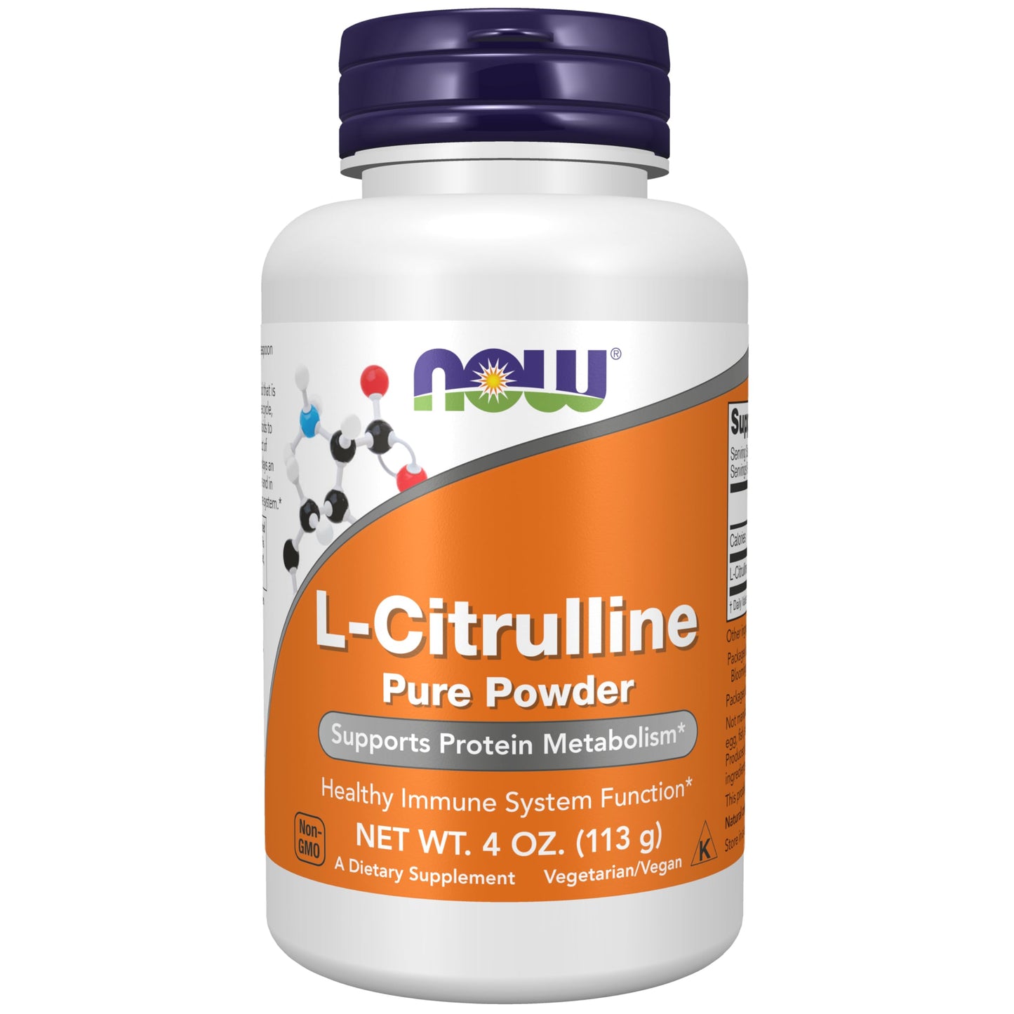 NOW Foods Supplements, L-Citrulline Pure Powder, Supports Protein Metabolism*, 4-Ounce