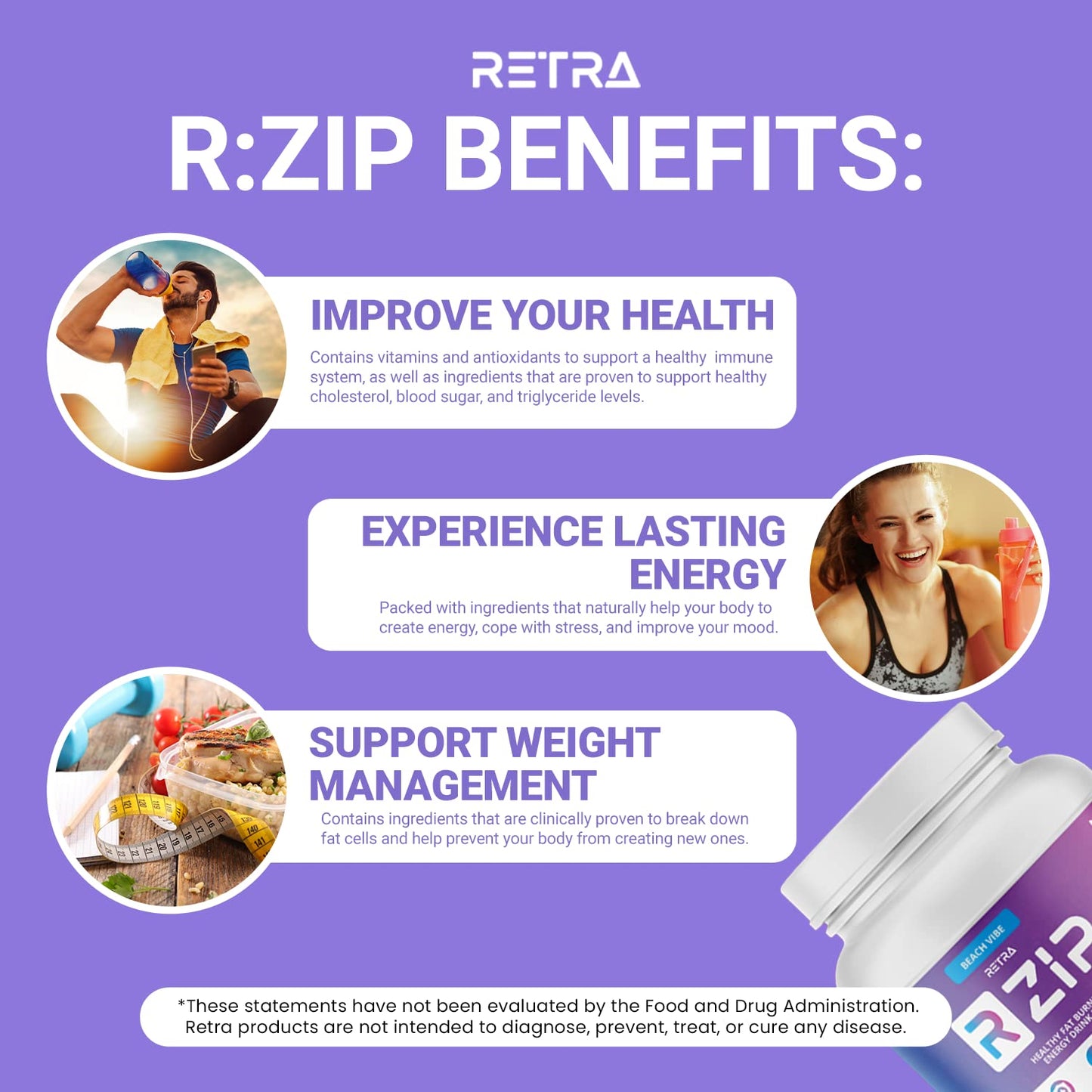 RETRA Cleanse Zip Canister - Beach Vibe (Mango Pineapple Flavor) Caffeine Free - 2.07 Ounce