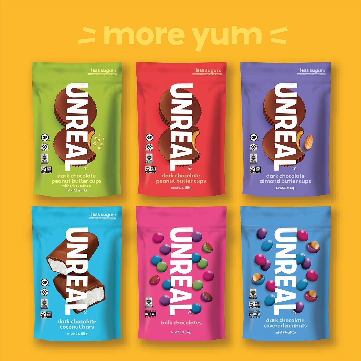Unreal Candy Coated Chocolate Crispy Quinoa Gems Bag 5 Ounce