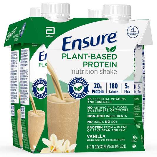 Ensure Plant Protein Nutrition Shakes Vanilla 11 Fl Oz Each (Pack of 4)