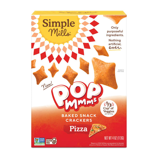 Simple Mills Pop Mmms Pizza Baked Snack Crackers Gluten Free 4 Ounce Pack of 1