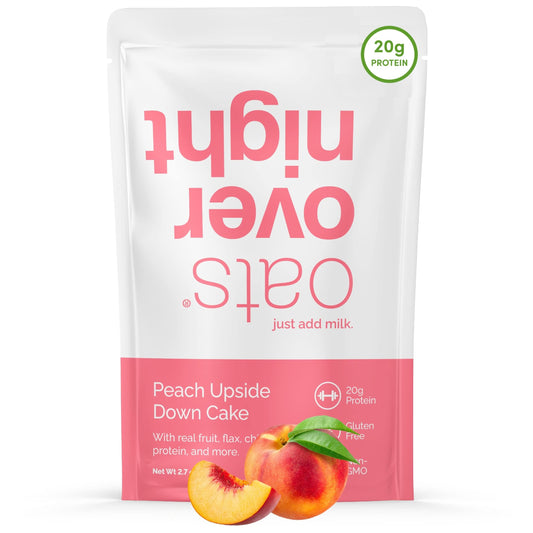 Oats Overnight  Peach Upside Down Cake  20g Protein High Fiber Breakfast Shake  Gluten Free Non GMO Oatmeal 27 oz per meal 8 Pack