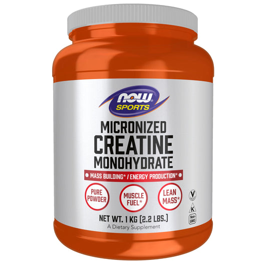 NOW Sports Nutrition, Micronized Creatine Powder 500 g, Mass Building*/Energy Production*, 1 kg.