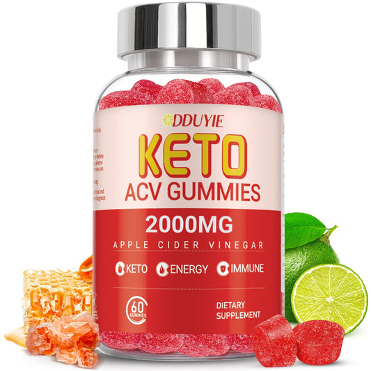 DDUYIE Keto Acv Gummies - Apple Cider Vinegar Gummies Diet Supplement for Men Women - with Pomegranate Beet Juice Powder - 60 Vegan