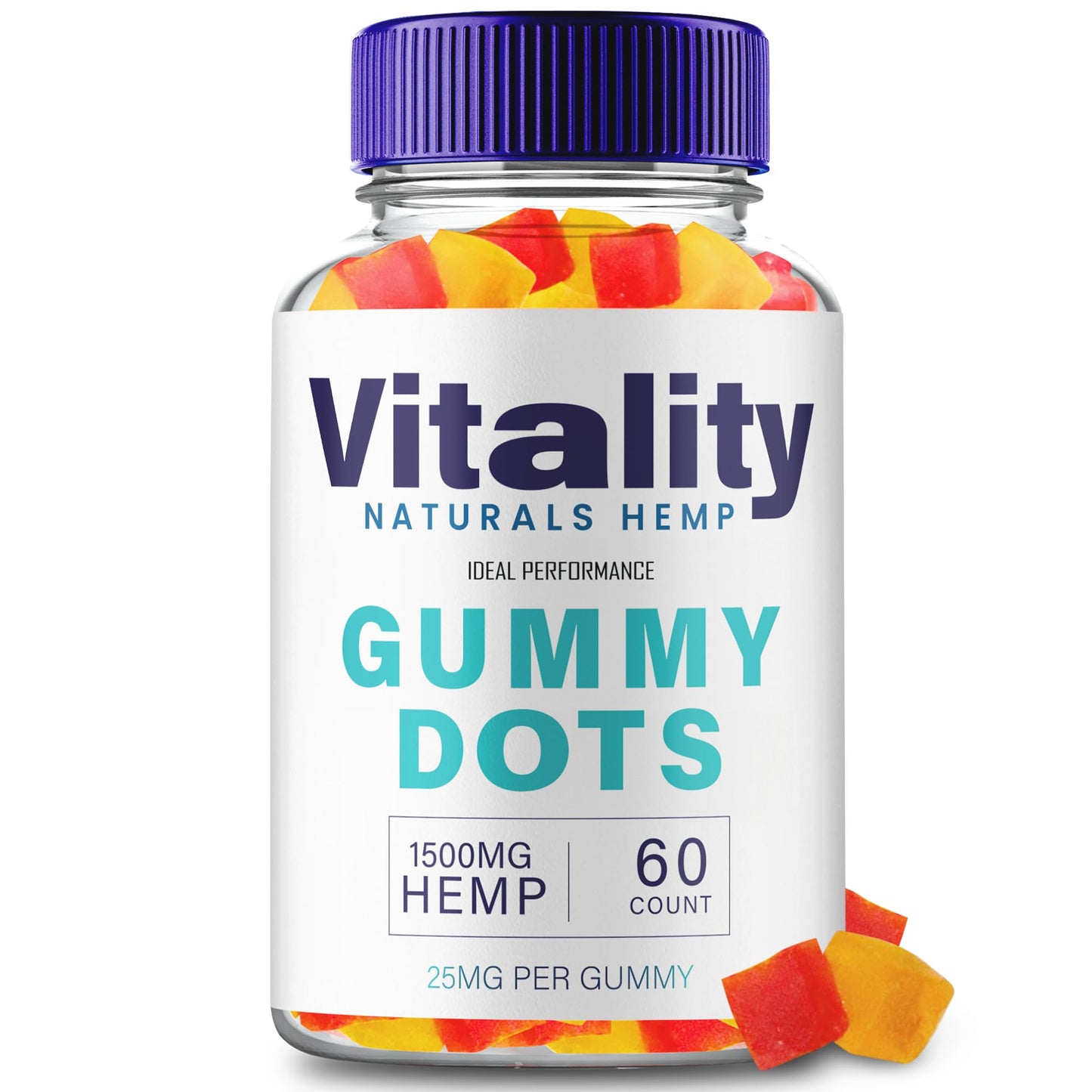 Vitality Gummy Dots Hemp Gummies with Hemp Seeds Organic Extract, Vitality Gummy - Extra Strength Health and Wellness Support, VitalityGummyDots Advanced with Hemp Oil, Vitality Reviews (60 Gummies)