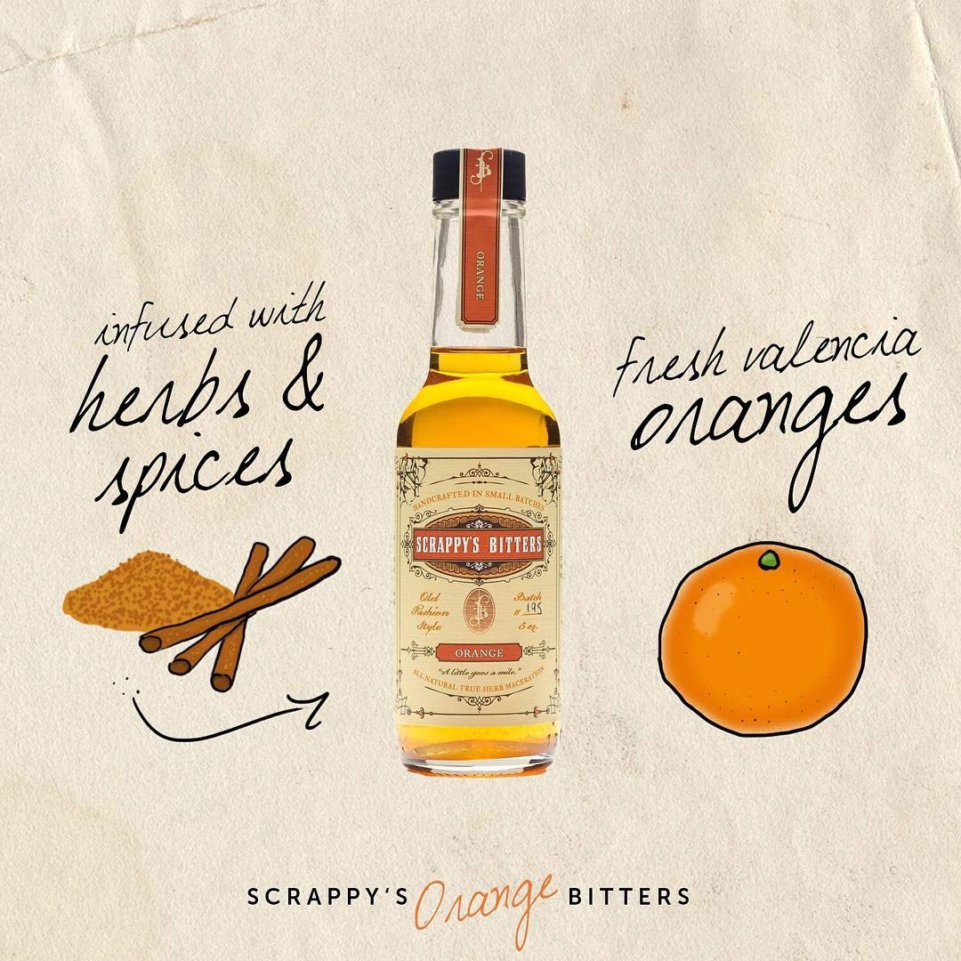 Scrappys Bitters  Orange 10 oz  Organic Ingredients Finest Herbs  Zests No Extracts Artificial Flavors Chemicals or Dyes Made in the USA