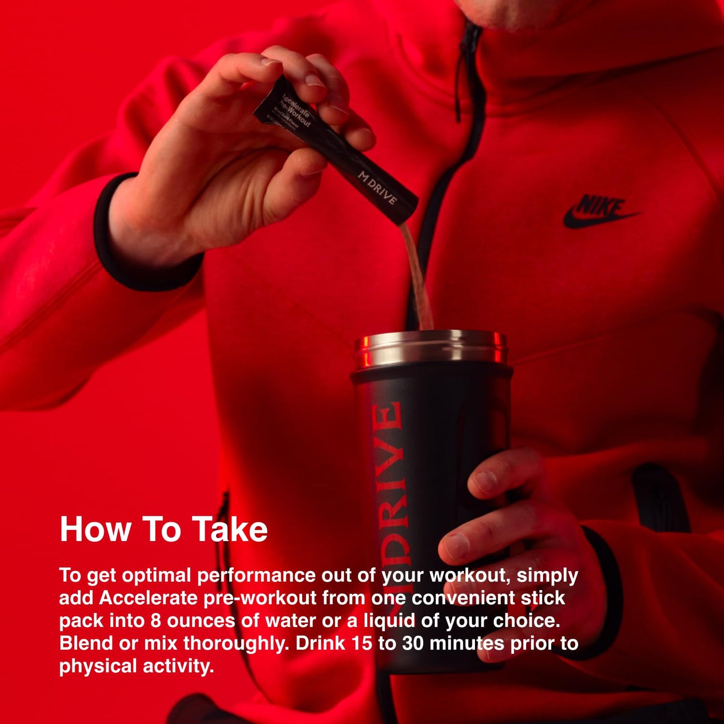 Mdrive Accelerate Pre-Workout Powder, Individual Servings, Mixed Berry, 30 Count