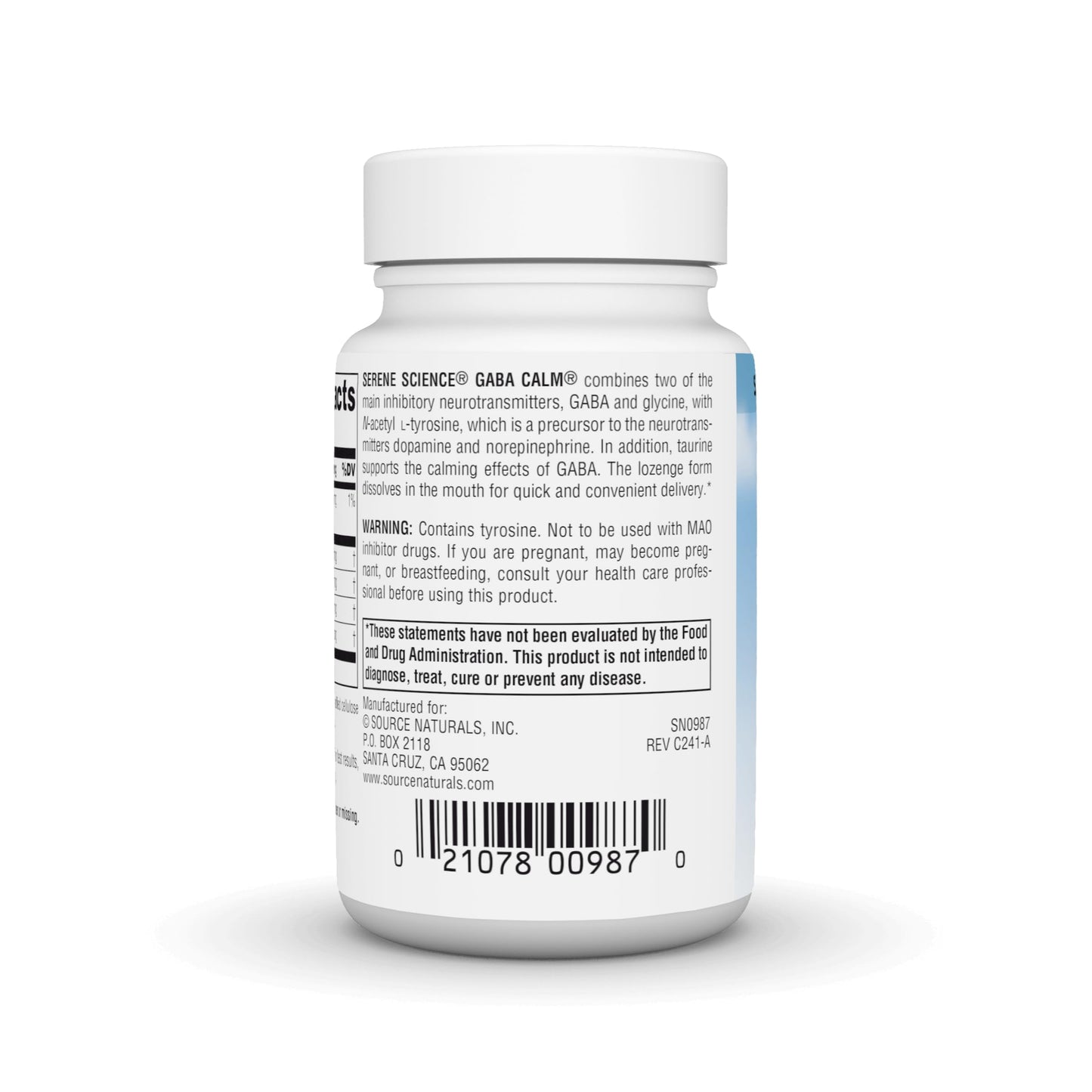 Source Naturals Serene Science, GABA Calm - Supports A Calming Mood, Quick Dissolving Orange Flavor - 60 Lozenges