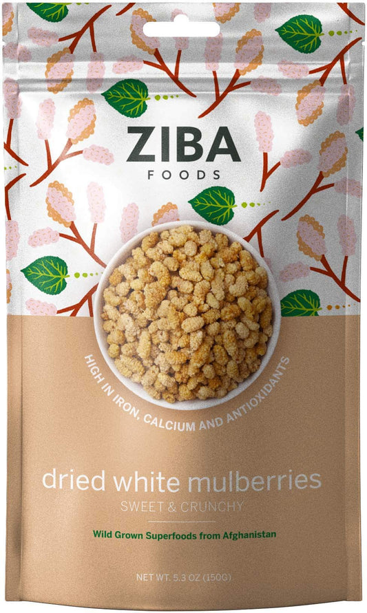 Ziba Foods Wild Grown Dried Mulberries  NonGMO Vegan Whole 30 Friendly  Paleo White Mulberry Dried Fruit Pack  Wild Grown Superfood Naturally High In Immune Boosting Antioxidants 53 oz