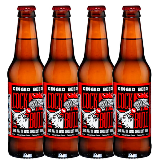 Cock n Bull Ginger Beer 4 Pack 12oz Soda Bottles  Ideal Mixer for Cocktails Mocktails and Bartenders  Premium Quality for Perfect Mixed Drinks  Refreshing Flavor Profile Made In USA