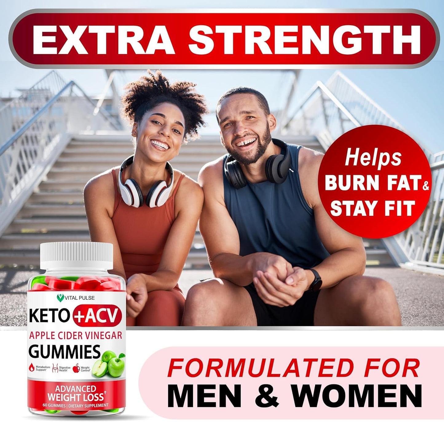Vital Pulse Keto Apple Cider Vinegar Gummies for Immune Health & Digestion - Natural, Gluten-Free, Non-GMO - Made in The USA