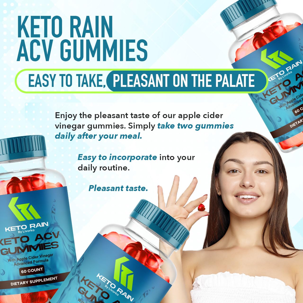 (2 Pack) Keto Rain Gummies - Keto Rain Advanced ACV Gummys, Keto Rain ACV Gummy 1050MG - All Natural Keto Rain Apple Cider Vinegar, KetoRain ACV Gummys, 120 Gummies for 2 Months