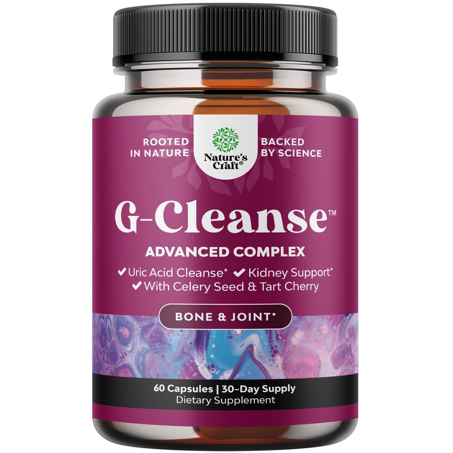 GCleanse Uric Acid Support Supplement - Uric Acid Cleanse Joint Support Supplement with Chanca Piedra Tart Cherry Celery Seed Extract and Bromelain - Herbal Liver and Kidney Cleanse Detox