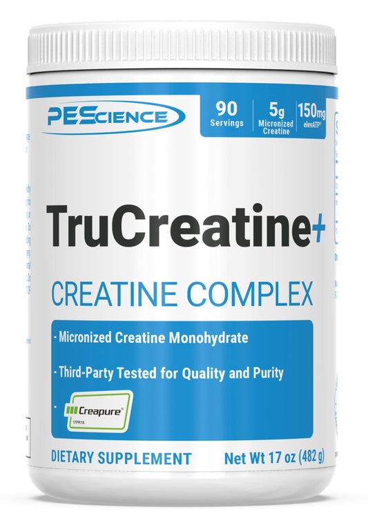 PEScience TruCreatine+ Creapure Creatine Monohydrate Powder, Micronized Creatine with ElevATP, 5g Per Serving, for Men & Women, Supports Muscle Growth, Strength & Recovery, 90 Servings