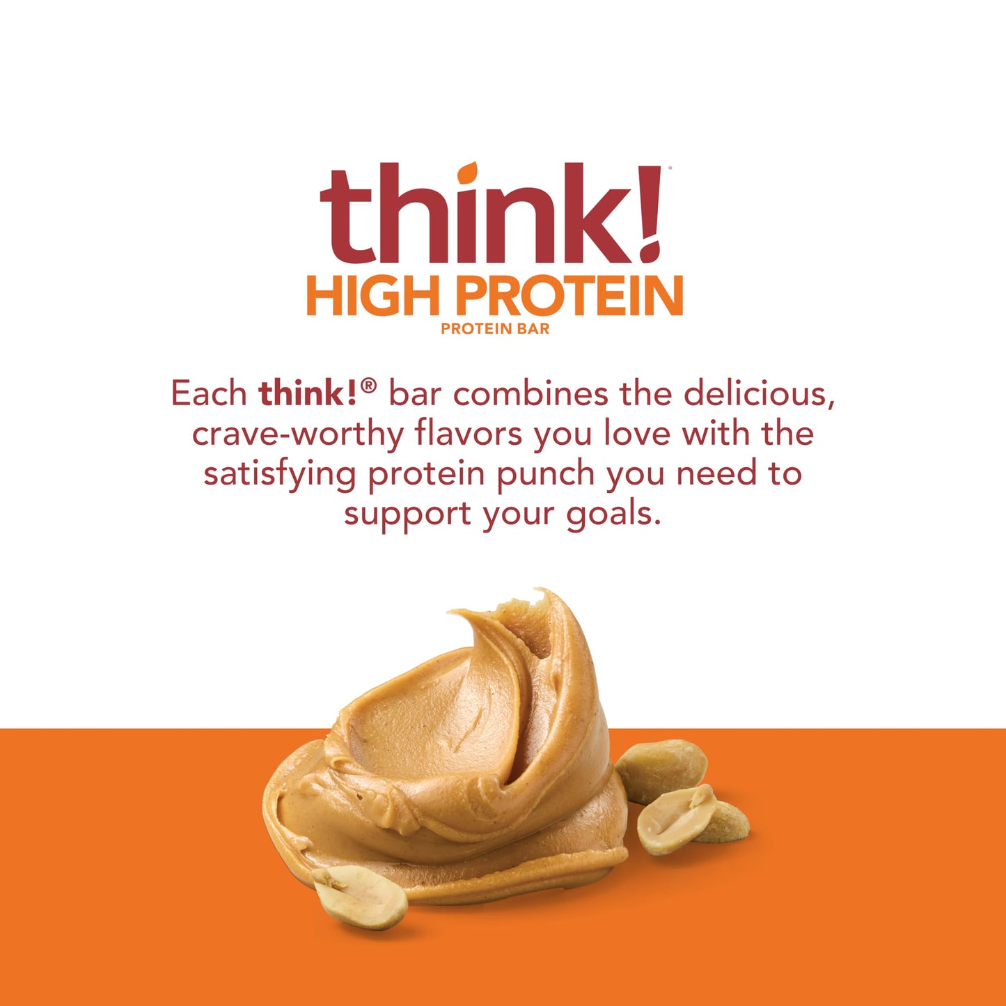 think Protein Bars High Protein Snacks Gluten Free Kosher Friendly Creamy Peanut Butter Nutrition Bars 21 Oz per Bar 12 Count Packaging May Vary