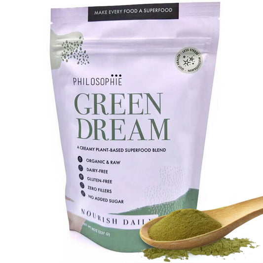 Philosophie Vegan Protein Powder - Green Superfood Powder with Hemp Protein, Spirulina & Maca Root Powder - Plant-Based, Organic Superfood Blend - Protein Powder for Meal Replacement Shake, 8oz