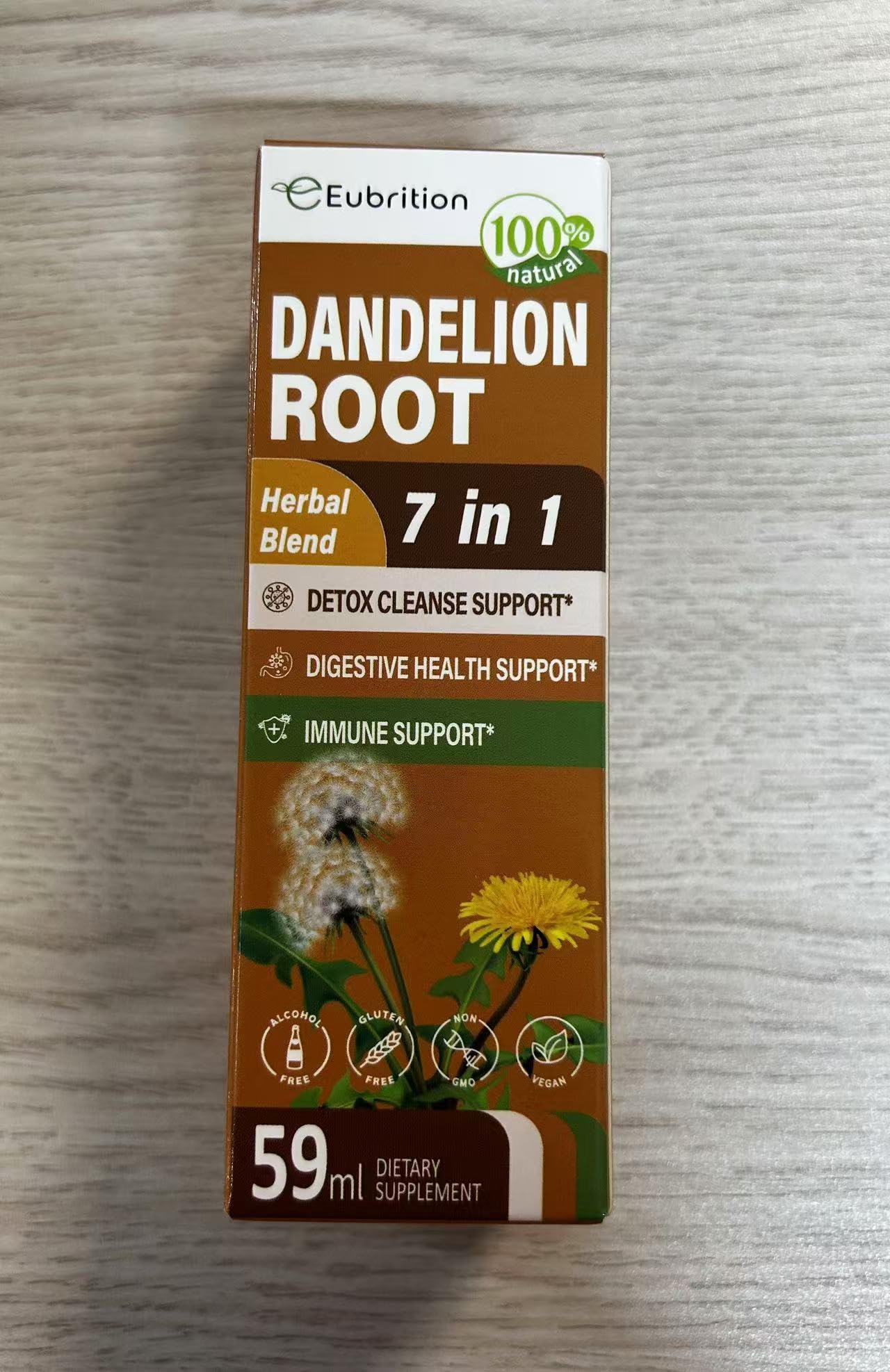 Eubrition Herbal Liquid Drops, Natural Dandelion Root Burdock Licorice Extract Support Detox Cleanse, Digestive Health & Immunity. 2oz