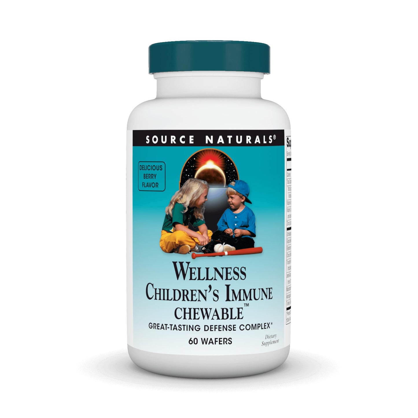 Source Naturals Wellness Children's Immune Chewable, Great-Tasting Defense Complex, Berry Flavored* - 60 Wafers