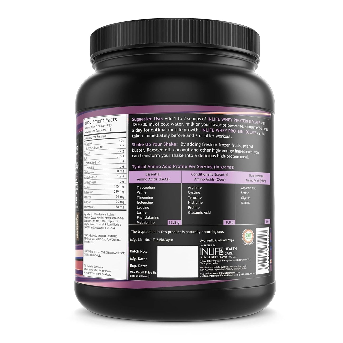 Whey Protein Isolate | 27g Protein Per Serving | Sports Nutrition Workout Drink, Muscle Food, Body Building Supplement (Chocolate, 400 gm)