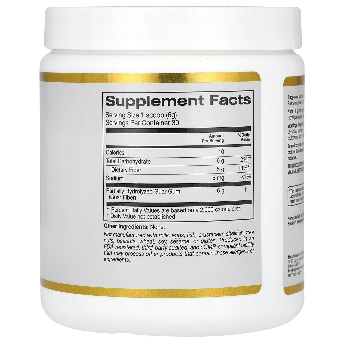 California Gold Nutrition Prebiotic Fiber, 6.3 oz (180 g)