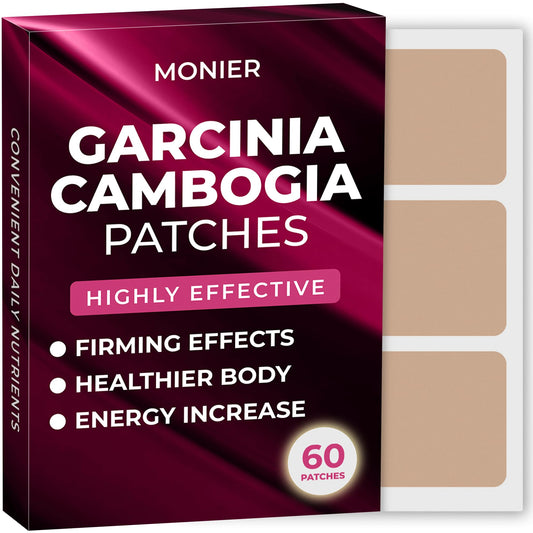 MONIER Garcinia Cambogia Patches (Pack of 60) - 100% Natural Patch for Women and Men - with B12 & Potassium - Energy, Focus & Body Support - Enhanced Formula