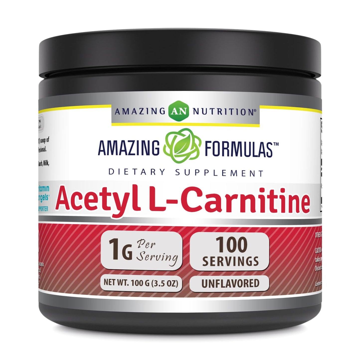 Amazing Formulas Acetyl L-Carnitine 100 Grams (3.5 Oz) Powder Supplement | 100 Servings | Non-GMO | Gluten Free | Made in USA