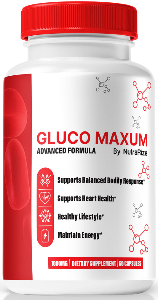 Gluco Maxum Capsules, Official GlucoMaxum Pills, Premium Formula to Support Healthy Levels, Balance and Overall Well-Being Naturally, Gluco Maxum Plus Detox Pastillas Review (60 Capsules)