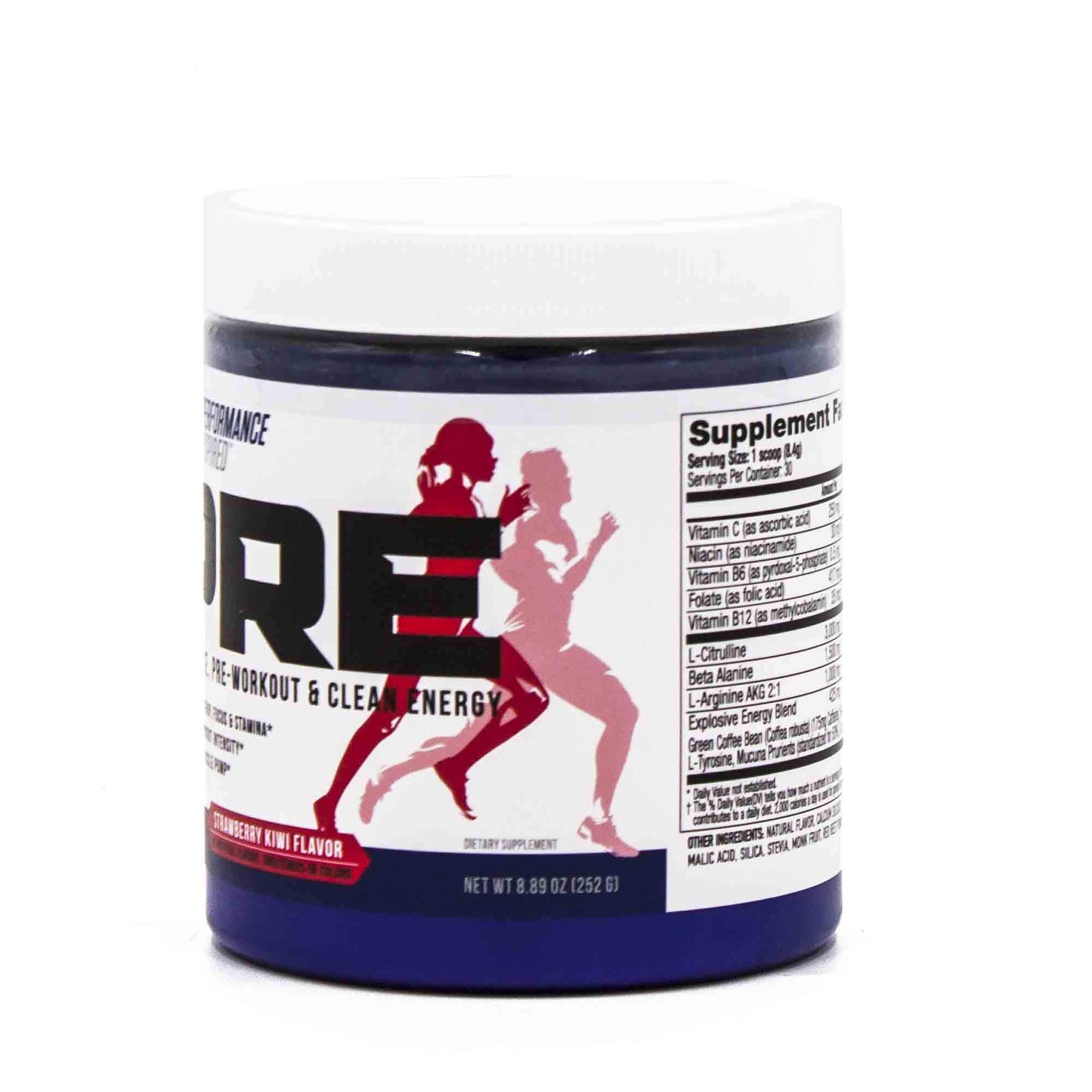 PERFORMANCE INSPIRED Nutrition - APEX Pre Workout Powder - Increase Energy & Endurance - Caffeine - Beta Alanine - All Natural - Vegan Formula - Strawberry Kiwi